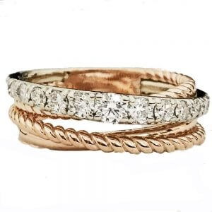 Diamond layered ring