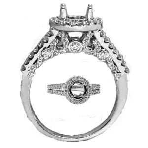 Designer diamond semi mount