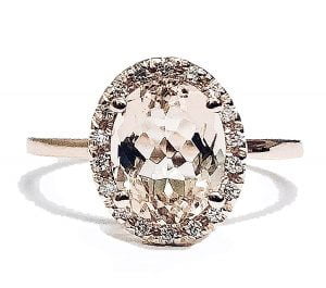 oval morganite diamond ring