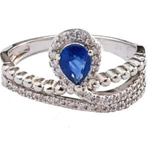 pear shape sapphire diamond engagement ring