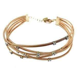 Layer diamond criss cross bangle