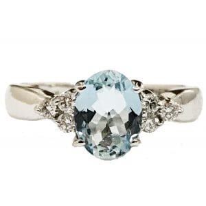 oval aquamarine diamond engagement ring