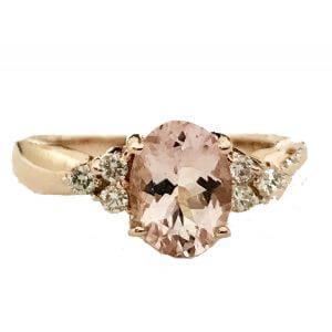 morganite diamond engagement ring