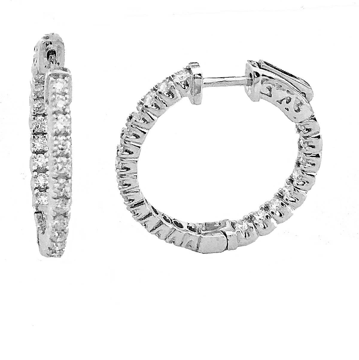 25 mm diamond hoop earrings