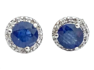 halo diamonsd sapphire stud earrings
