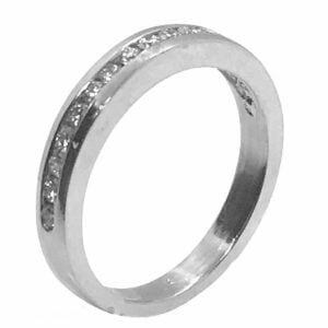 channel set diamond wedding band
