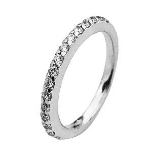 Pave diamond anniversary stacking ring