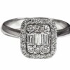 baguette round rectangular diamond engagement ring