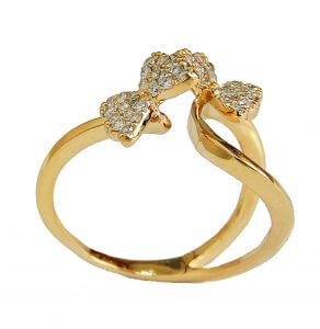 double butterfly diamond ring
