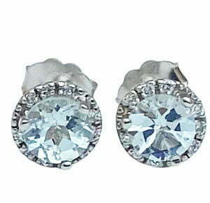 aqua diamond earrings