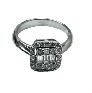 Round and baguette ring