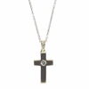 burnish set cross pendant
