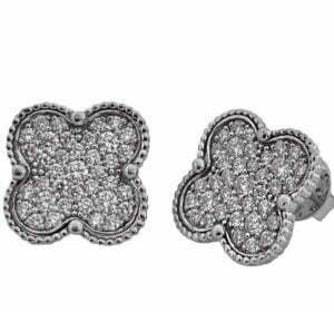 Diamond clover earrings