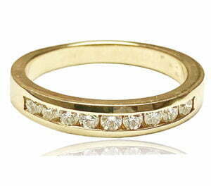 channel set diamond wedding ring