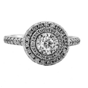 dounble halo illusion setting vengagement ring