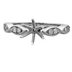 Marquise shape semi mount ring