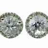 Aquamarine halo diamond stud earrings