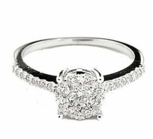 invisible setting diamond engagement ring