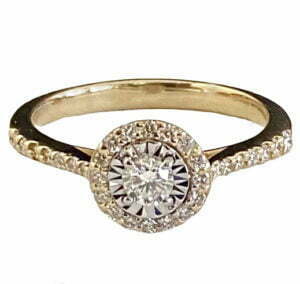 illusion setting diamond engagement ring