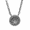 illusion setting necklace with diamond by the yard chain in 14 k white gold