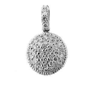 Round pave diamond pendant