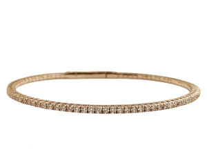 diamond flexible bangle in 14 k rose gold