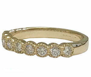milgrain burnish diamond wedding ring