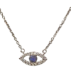 Evil eye diamond and sapphire pendant