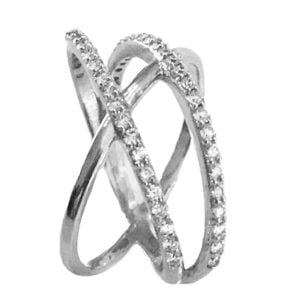geometric design diamond ring