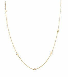 14 k yellow gold diamonds by the yard necklace
