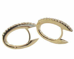 oval diamond huggies eaeeings