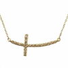 Sideways diamond cross necklace