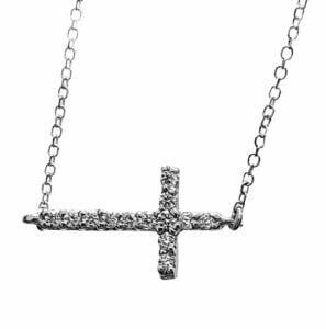 Sideways flat cross pendant
