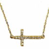 Sideways flt diamond cross necklace