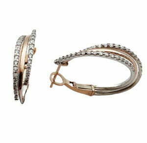 clip on diamond two tone hoop earrings