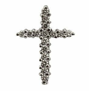 14 k white 16 diamond cross