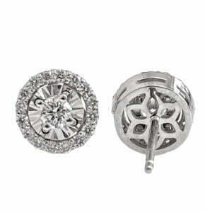 illusion setting diamond earrings