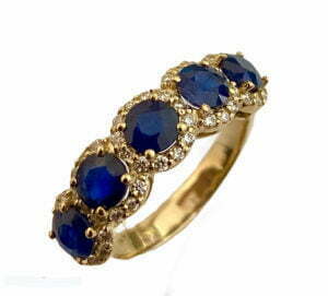 sapphire halo wedding ring