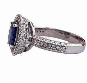 halo sapphire diamond ring