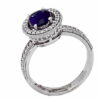 halo diamond sapphire engagement ring