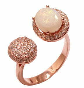 Opal diamond ring