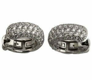 14 k white gold dome shape huggies earrings