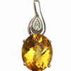 citrine dnagling diamond pendant