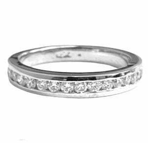 round channel set diamond wedding ring
