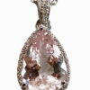 Pear shpae Morganite halo  diamond pendant