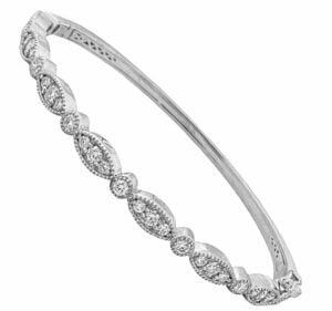 milgrain prong and burnish set diamond bsngle