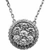 round necklace in 14 k w with diamonds
