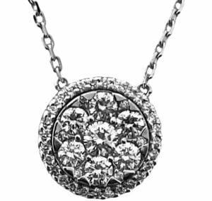 round necklace in 14 k w with diamonds