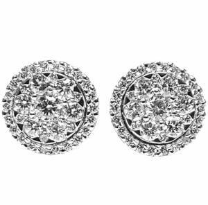 round stud cluster diamond stud earrings