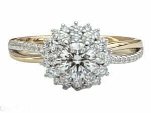 two tone diamond engagement ring